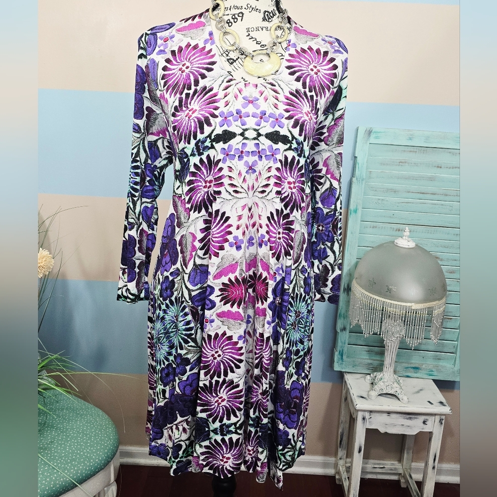 Free People Hi-Low Floral Multicolor Mini Dress - Picture 2 of 10